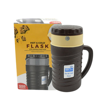 Thermos Insulated Flask or hot Kettle,  Plastic innner Steel, Insulated Tea Kettle Hot and Cold Premium Tea Kettle Kettle | Easy to Carry | Leak Proof | Tea Jug | Coffee Jug | Water Jug | Hot Beverag (1200 Ml)