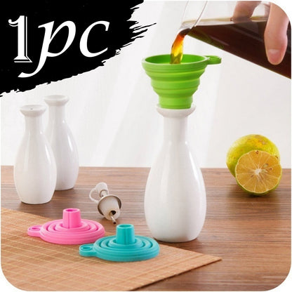 4677 Silicone Funnel for Kitchen Use Oil Pouring Sauce Water Juice 