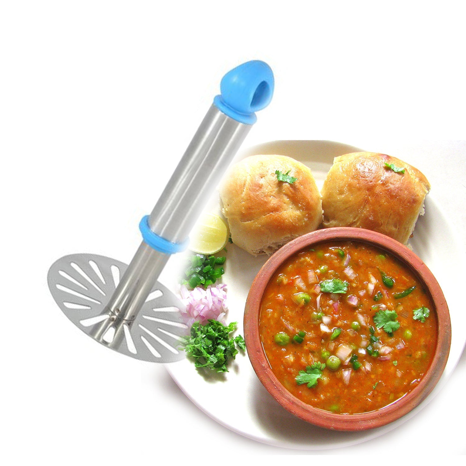 0586A Stainless Steel Potato Masher, PauBhaji Masher 