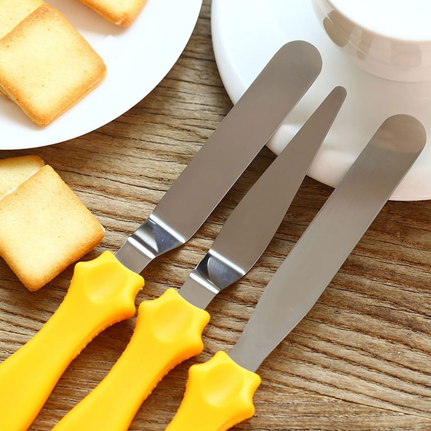 MULTI-FUNCTION STAINLESS STEEL CAKE ICING SPATULA FLAT ANGULAR TRIANGLE PALLET KNIFE SET