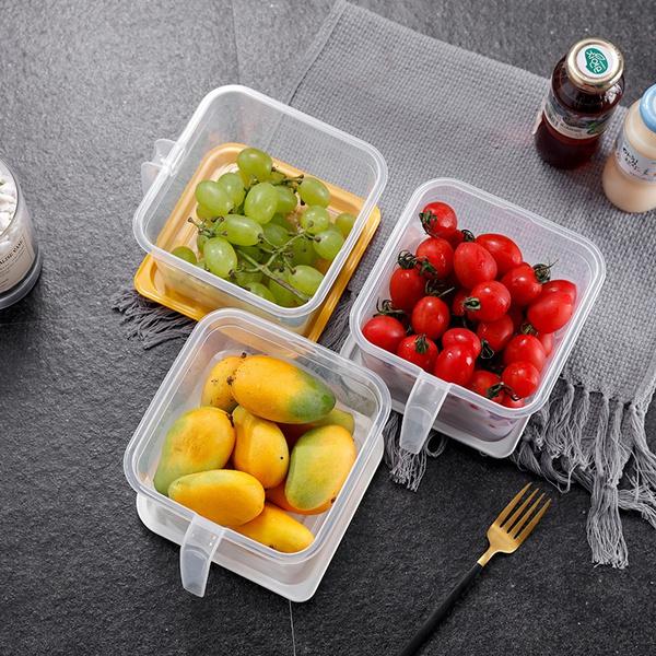 2454 Air Tight Unbreakable Big Size 1100 ml Square Shape Kitchen Storage Container (Set of 6) 