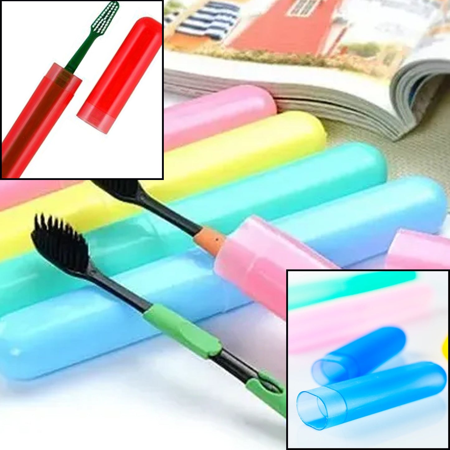 4968 4pc Plastic Toothbrush Cover, Anti Bacterial Toothbrush Container- Tooth Brush Travel Covers, Case, Holder, Cases 