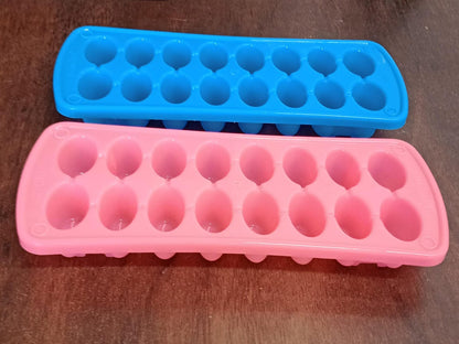 Plastic Ice Cube Tray- Cube Plastic Ice Cube Moulds & Tray with Flexible Ice Trays, Stackable Flexible & Twist Release Safe Ice Cube Molde