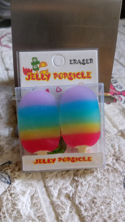 Jelly Popsicle Shape Fancy &amp; Stylish Erasers, Mini Eraser Creative Cute Novelty Eraser for Children Eraser Set for Return Gift, Birthday Party, School Prize (2 Pc Set| Mix Design)